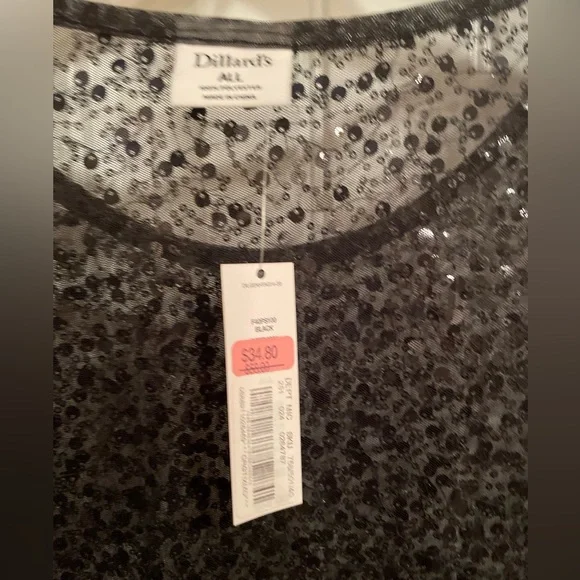 Dillard Sheer Sequin top